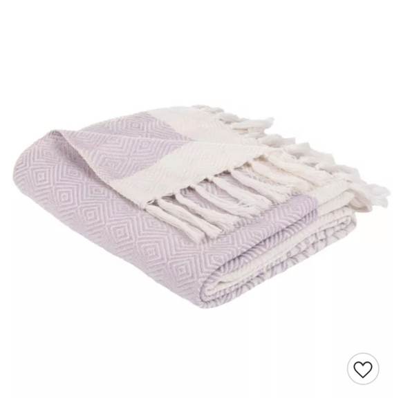 Kayra Throw Blanket - Purple/Beige - 50" x 60" - Picture 2 of 5